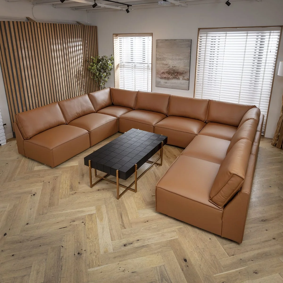Rupert Leather Corner Modular Sofa Section Tuscan 98x98cm – image 6