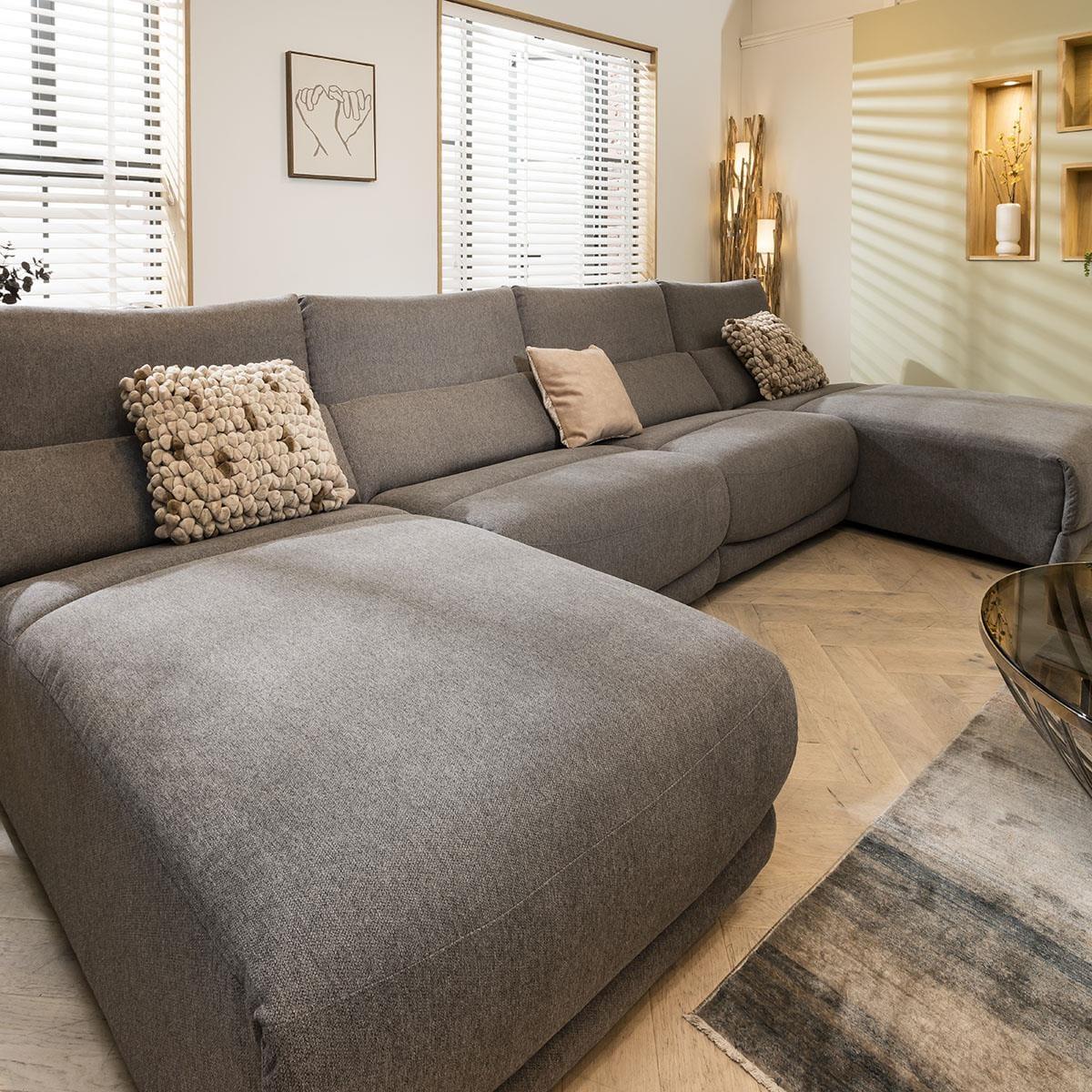 Modern 5 Seater Modular U-Shape Corner Sofa Chaise Set Grey Fabric U1 – image 7