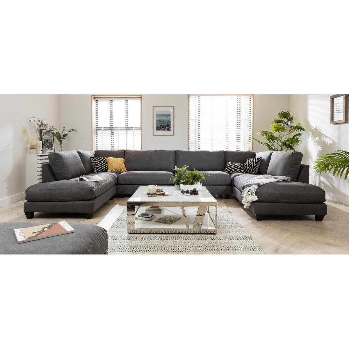 Modern Modular U Shape Corner 6 Seater Sofa 400x225cm Custom Fabric – image 2