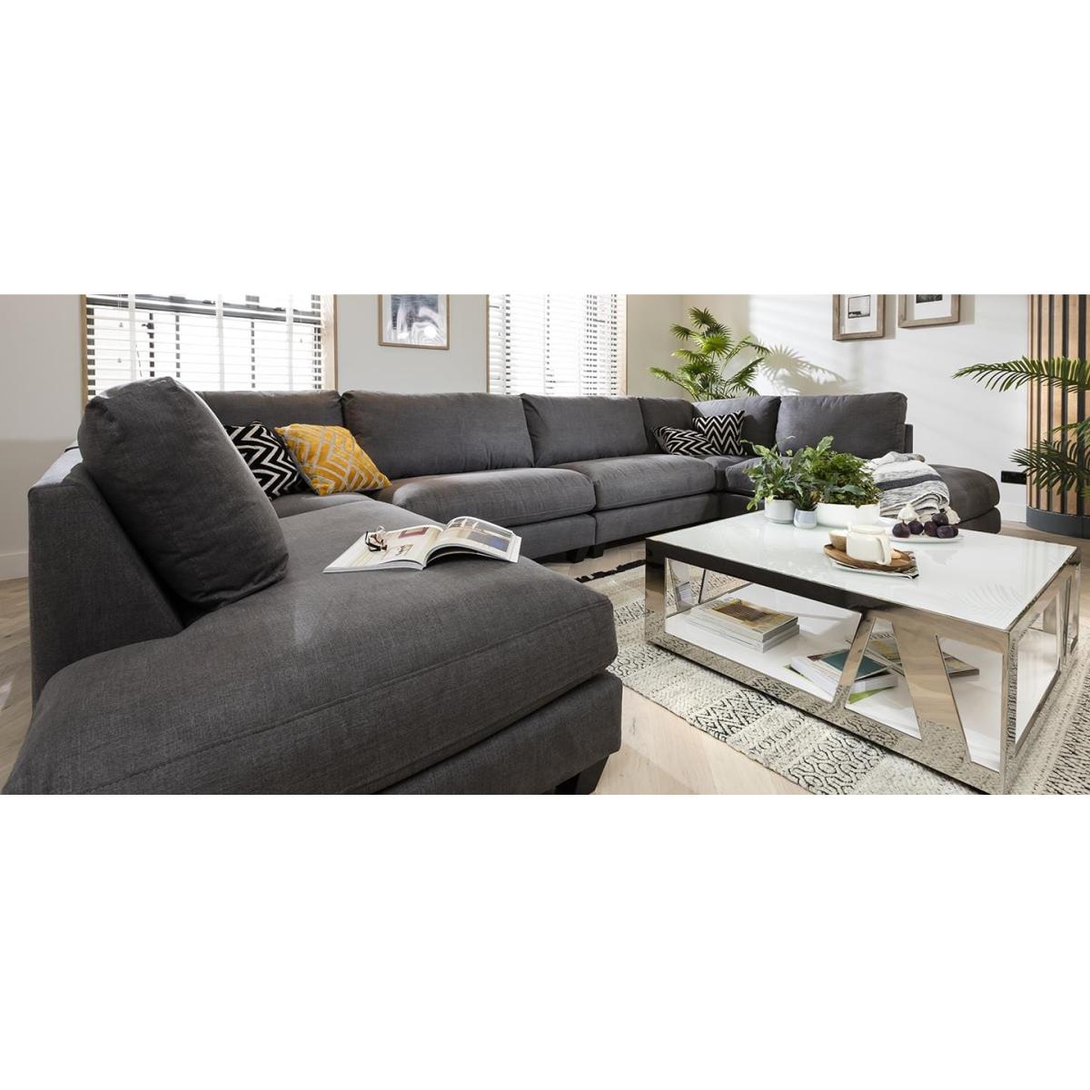 Modern Modular U Shape Corner 6 Seater Sofa 400x225cm Custom Fabric – image 3