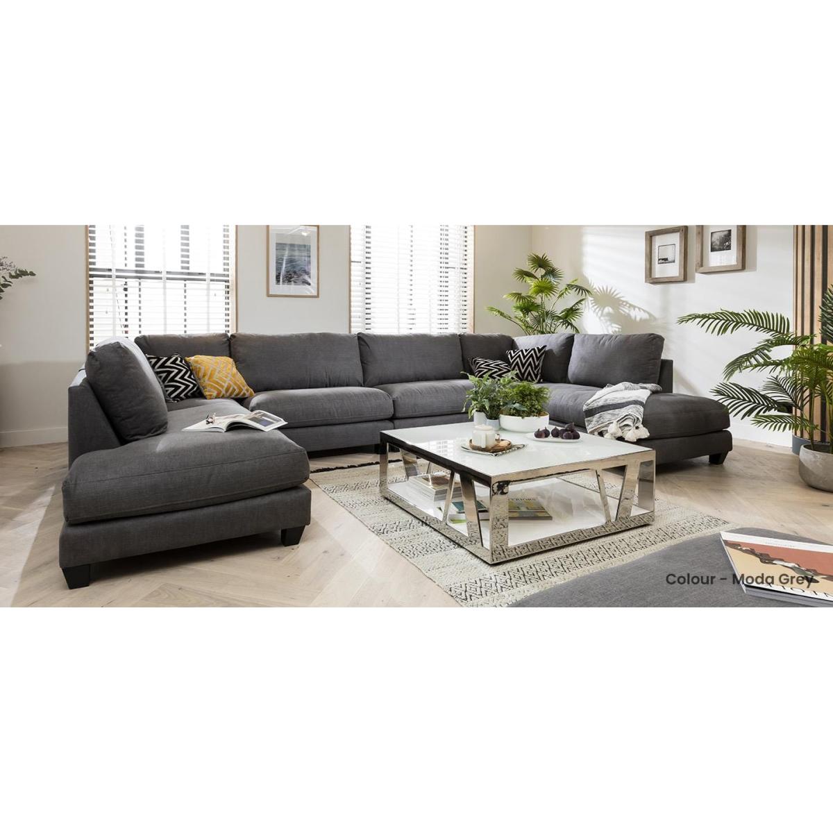Modern Modular U Shape Corner 6 Seater Sofa 400x225cm Custom Fabric – image 9