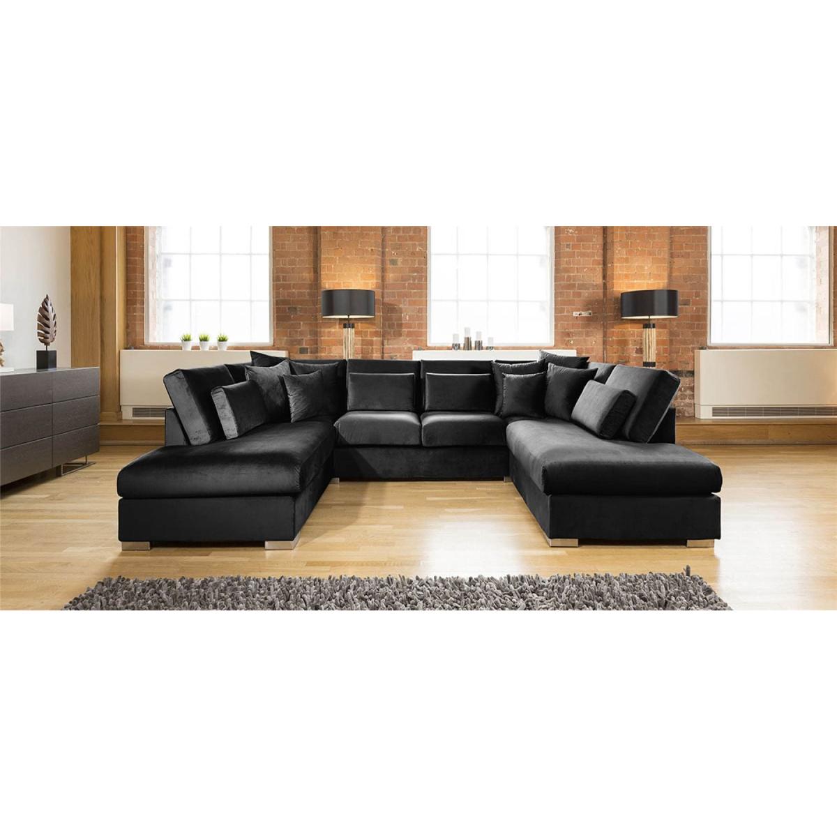 Quatropi Ohio Comfy Luxury Large U Shape Corner Sofa 6 Seater Velvet 8 – image 3