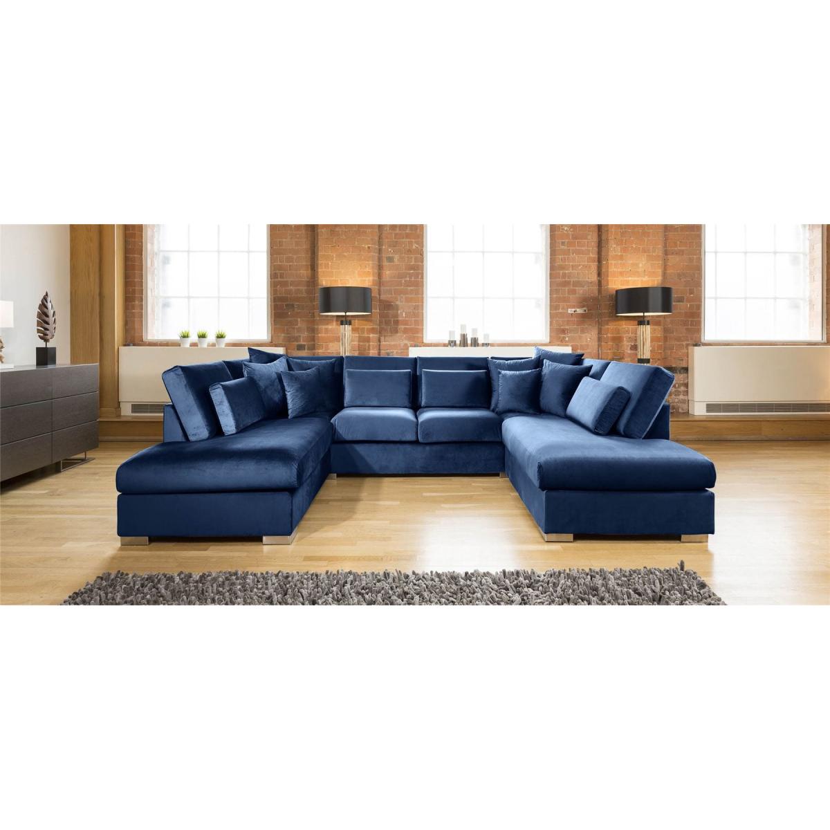 Quatropi Ohio Comfy Luxury Large U Shape Corner Sofa 6 Seater Velvet 8 – image 4