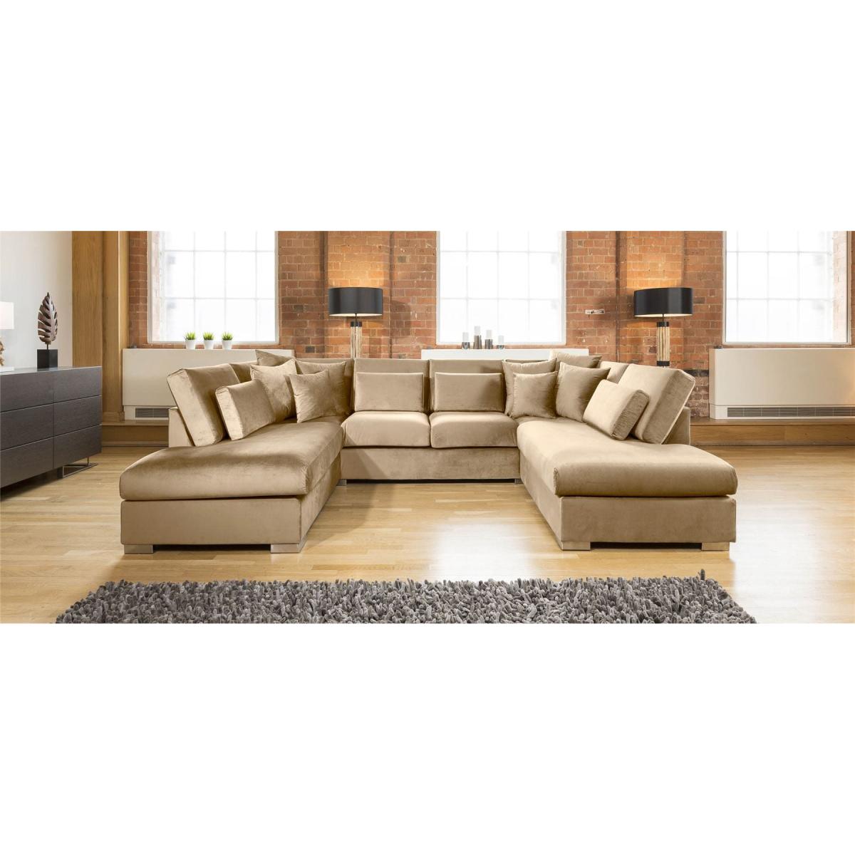 Quatropi Ohio Comfy Luxury Large U Shape Corner Sofa 6 Seater Velvet 8 – image 5