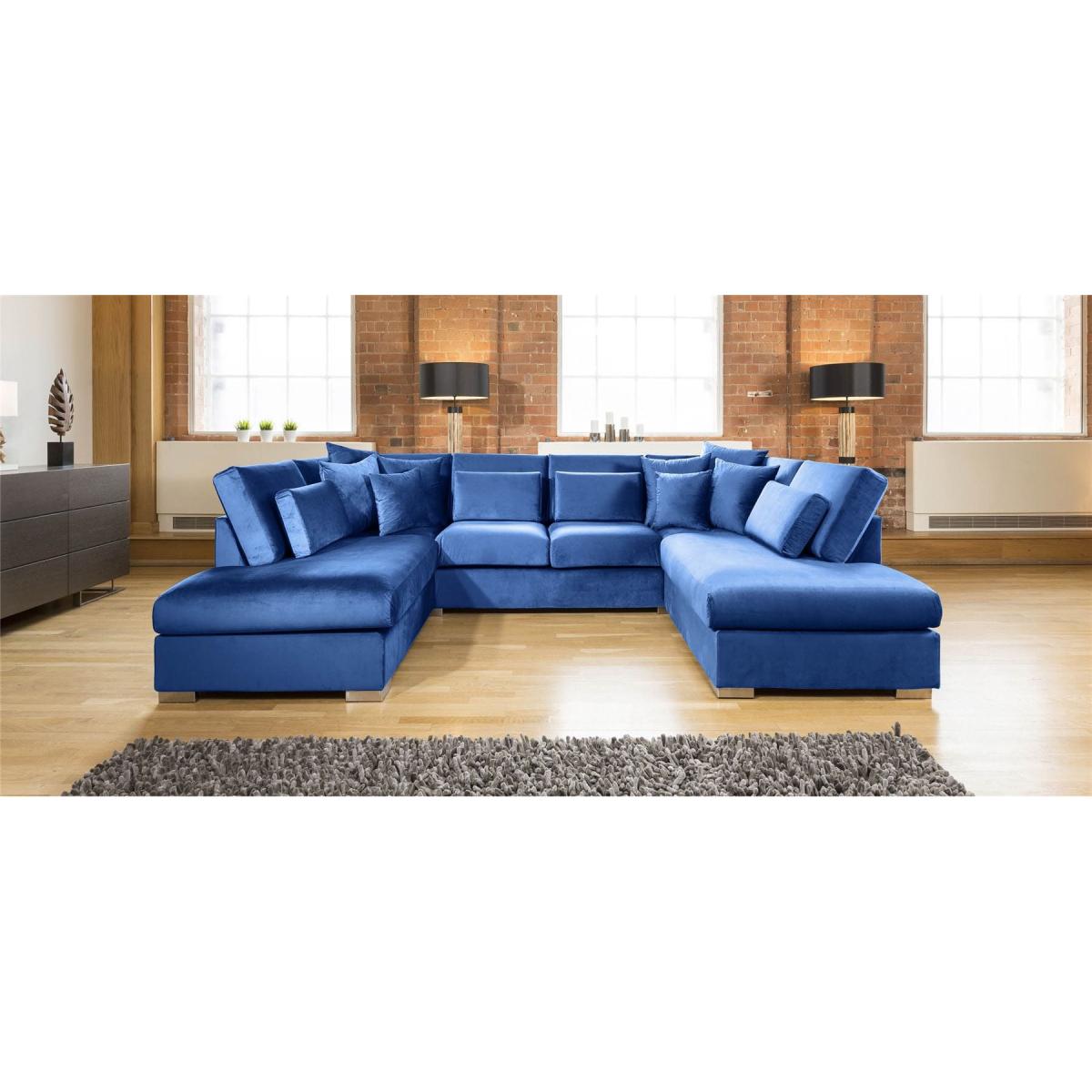 Quatropi Ohio Comfy Luxury Large U Shape Corner Sofa 6 Seater Velvet 8 – image 6
