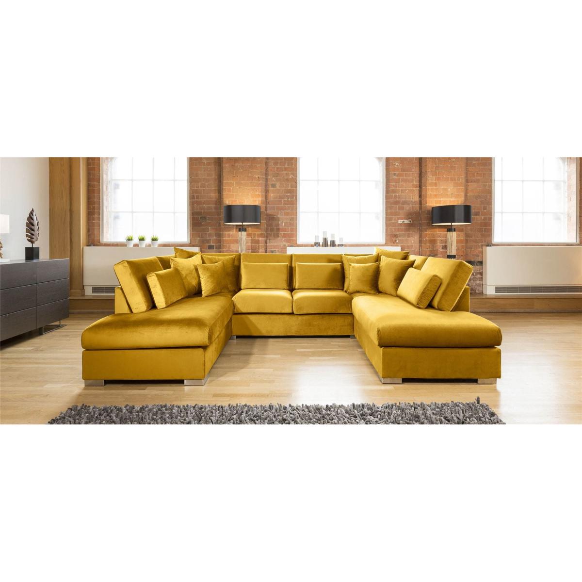 Quatropi Ohio Comfy Luxury Large U Shape Corner Sofa 6 Seater Velvet 8 – image 7