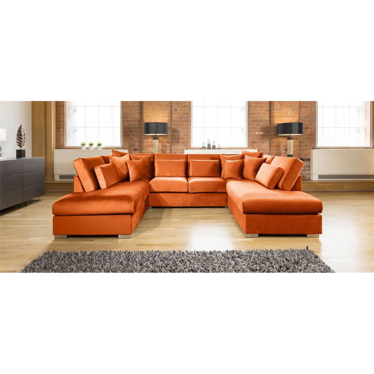 Quatropi Ohio Comfy Luxury Large U Shape Corner Sofa 6 Seater Velvet 8 – image 9