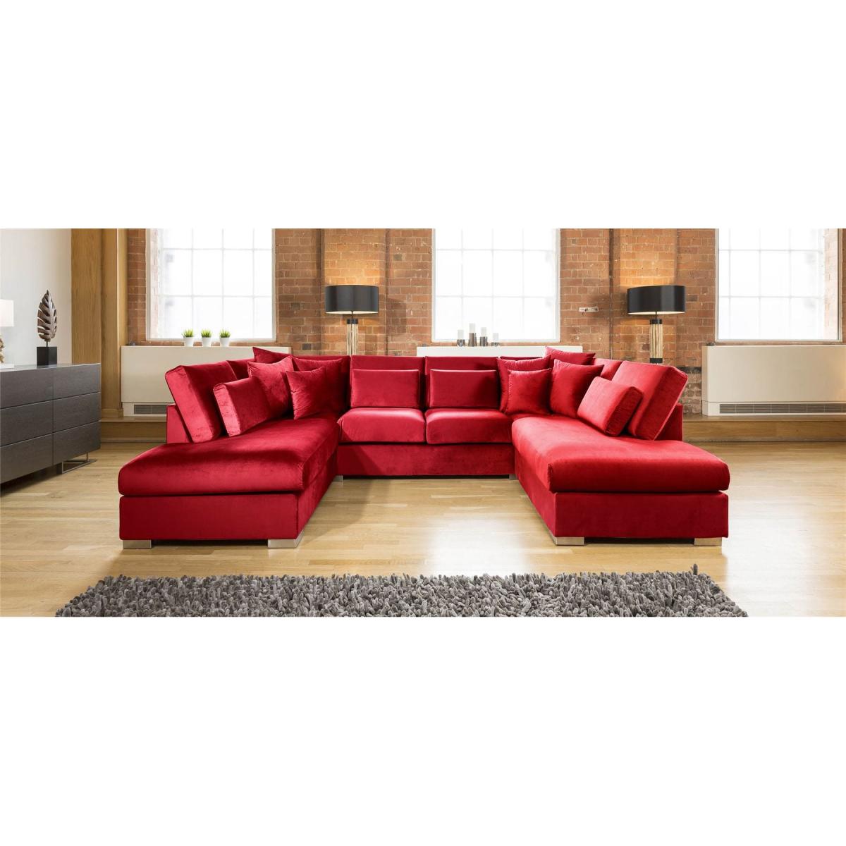Quatropi Ohio Comfy Luxury Large U Shape Corner Sofa 6 Seater Velvet 8 – image 10