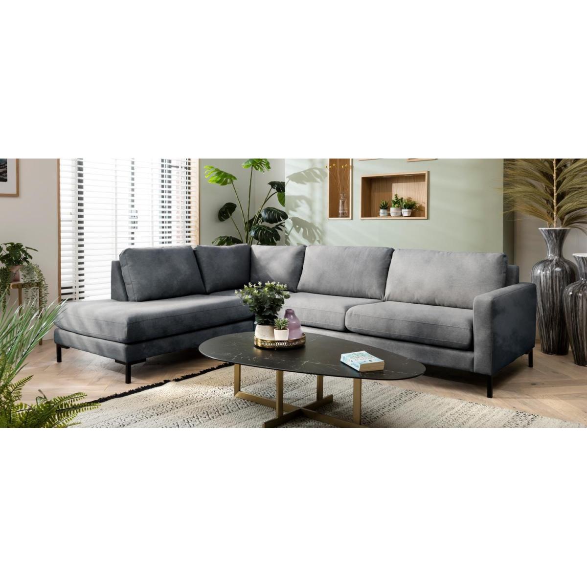 Quatropi Modern Velvet Corner Sofa Grey 290cm - In Stock Quick Delivery – image 3