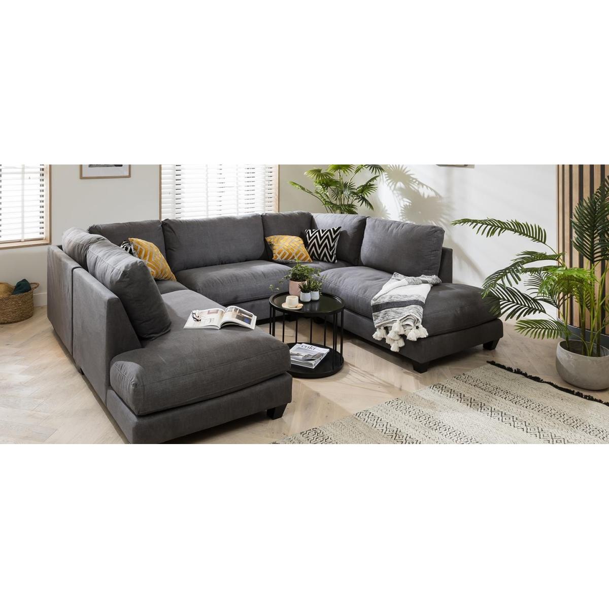 Modern Modular U Shape Corner 6 Seater Sofa 295x225cm Custom Fabric – image 4