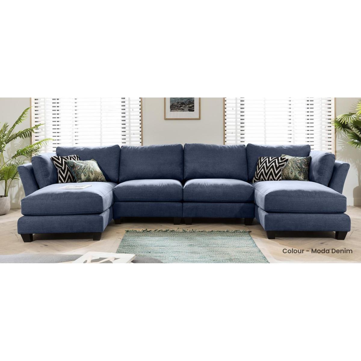 Modern Modular L Shape Corner Sofa 4 Seater 374x162cm Custom Fabric – image 3