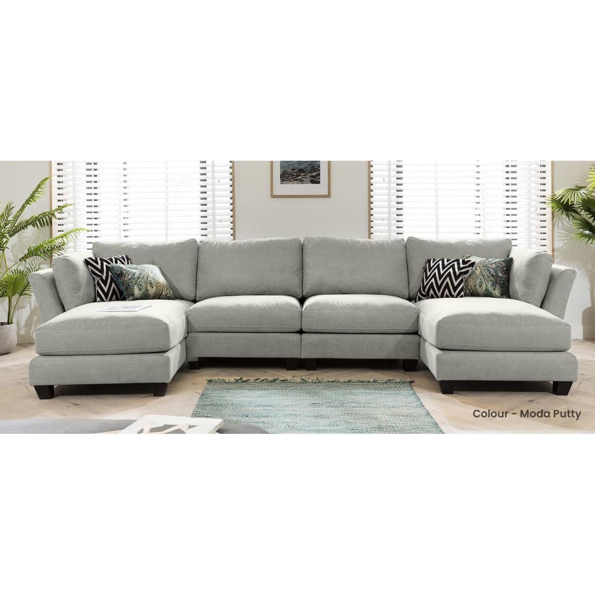 Modern Modular L Shape Corner Sofa 4 Seater 374x162cm Custom Fabric – image 8