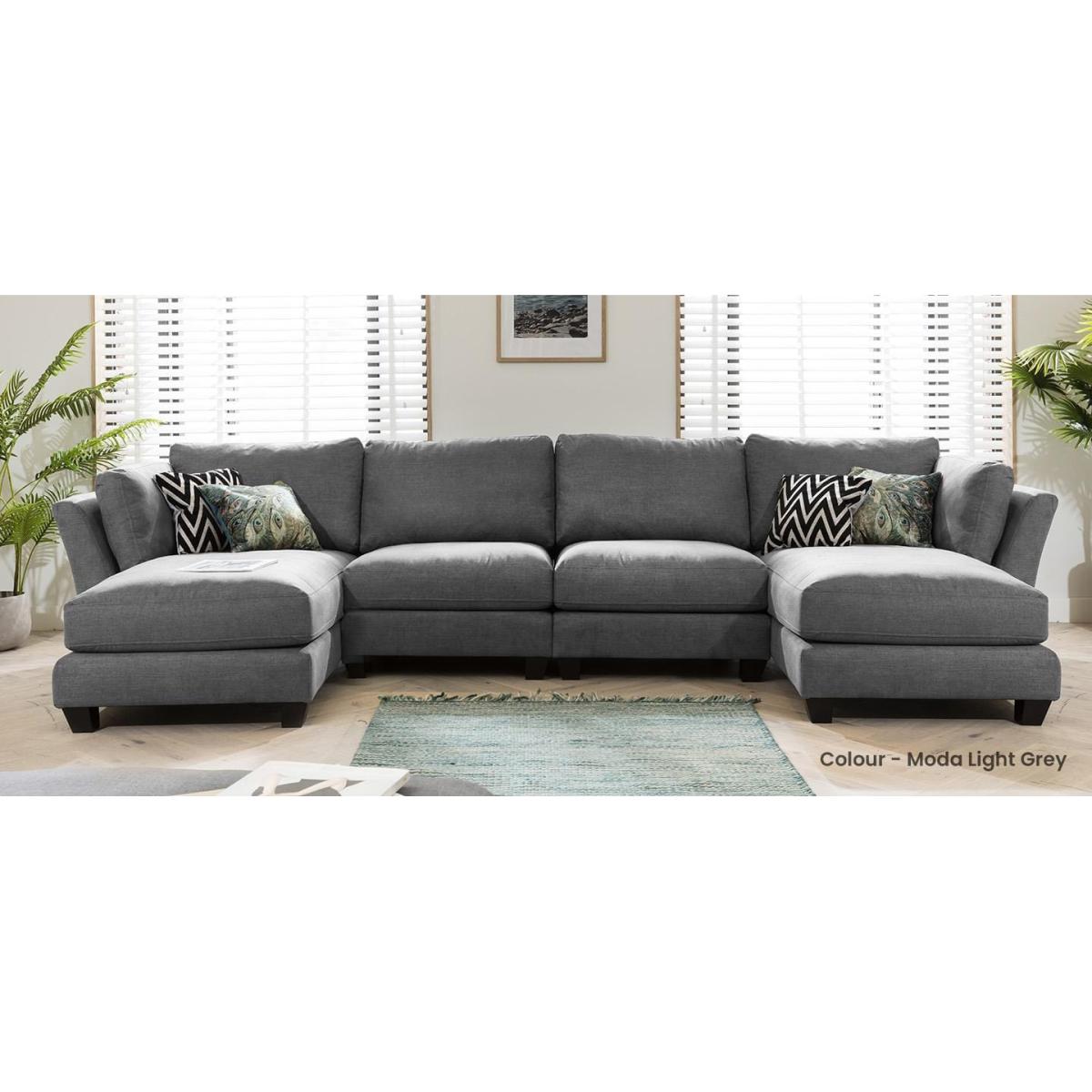 Modern Modular L Shape Corner Sofa 4 Seater 374x162cm Custom Fabric – image 9