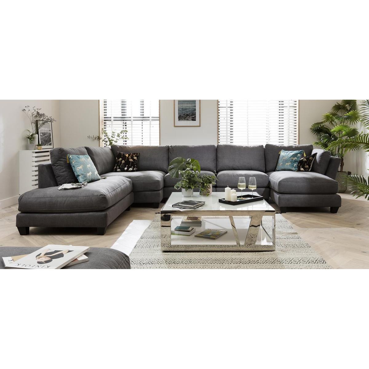 Modern Modular L Shape Corner Sectional Sofa 399x262cm Custom Fabric – image 3