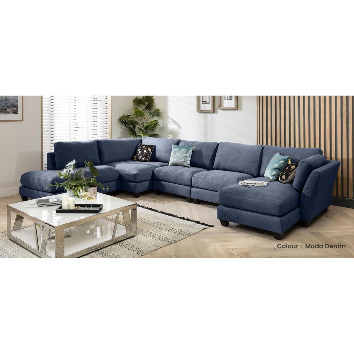Modern Modular L Shape Corner Sectional Sofa 399x262cm Custom Fabric – image 7