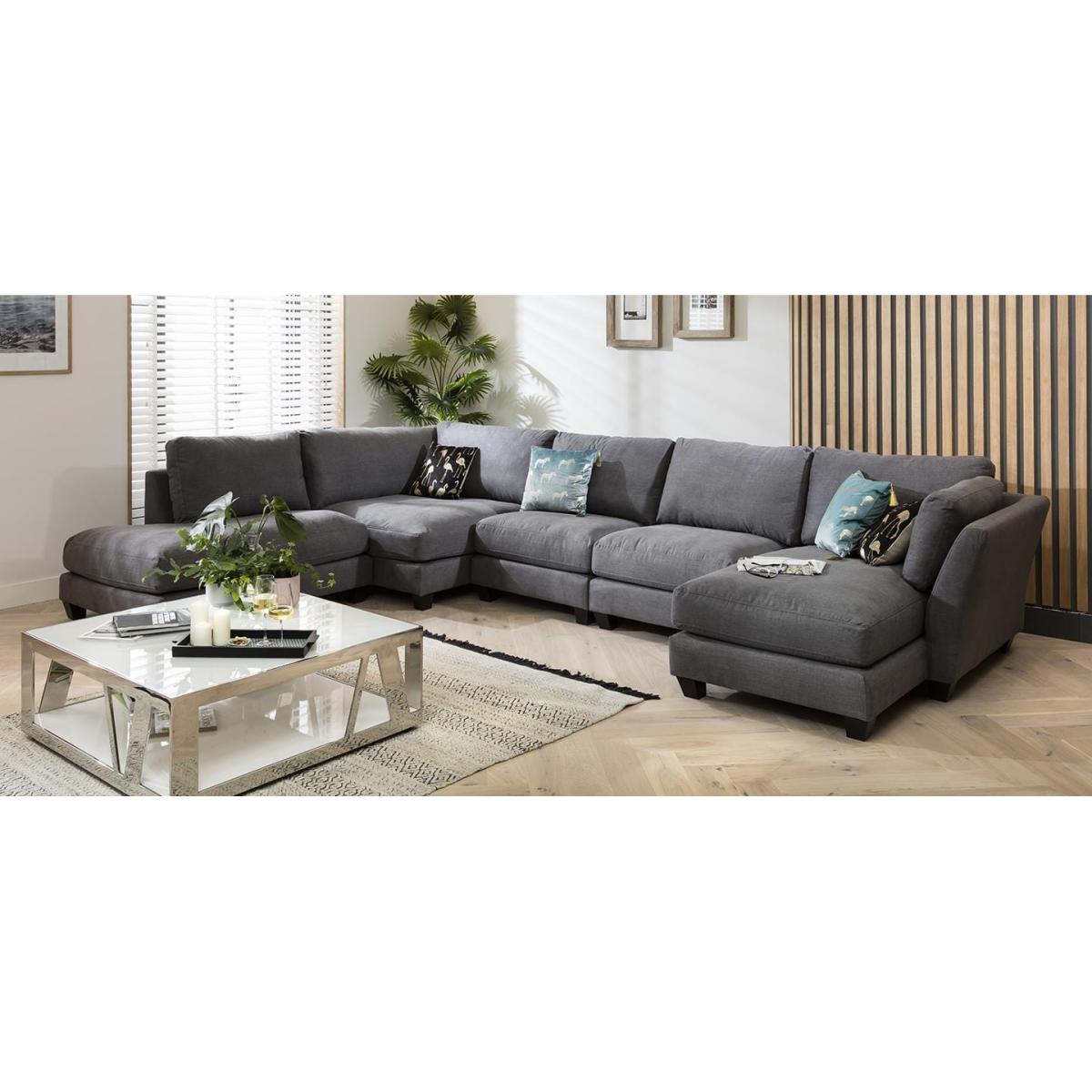 Modern Modular L Shape Corner Sectional Sofa 399x262cm Custom Fabric – image 8