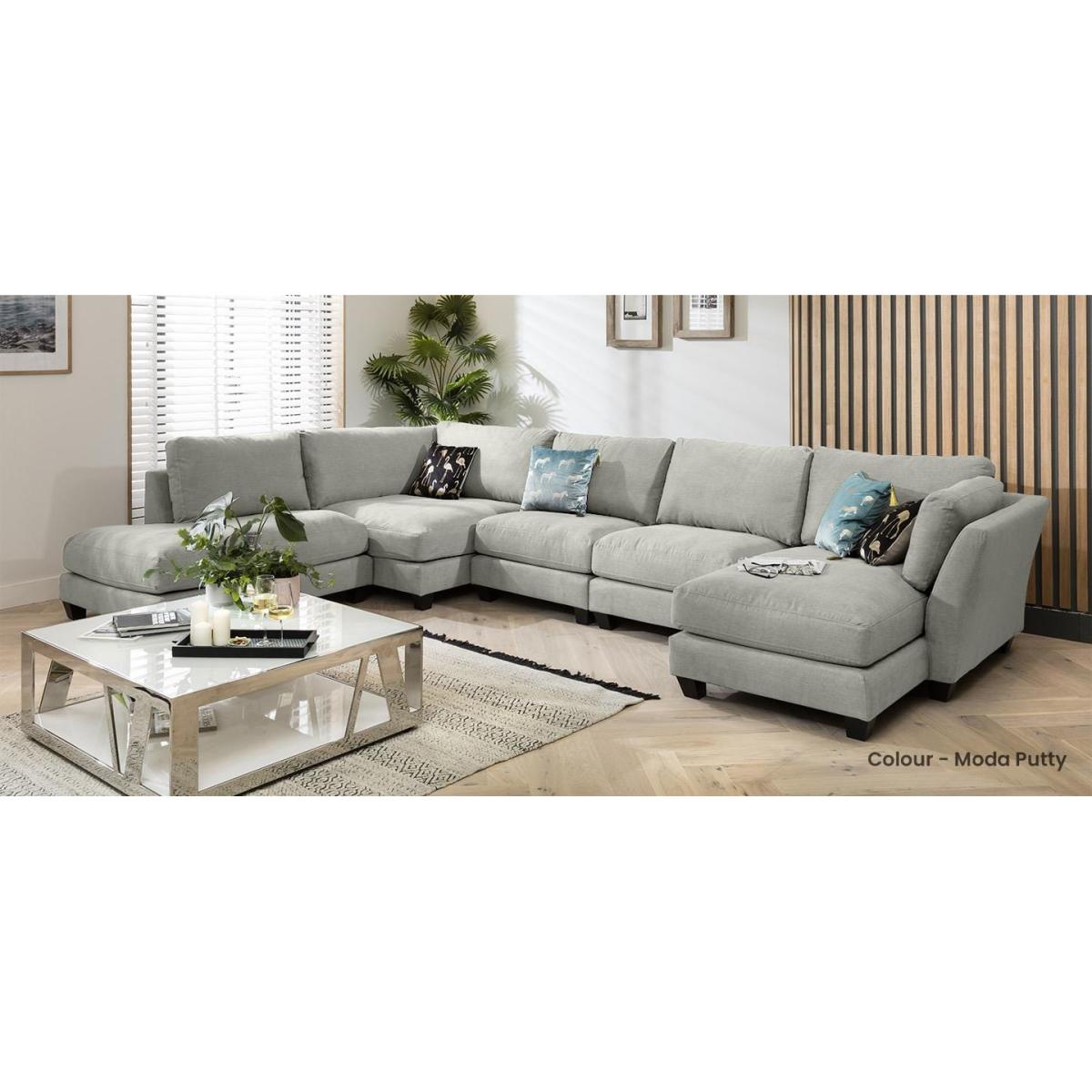 Modern Modular L Shape Corner Sectional Sofa 399x262cm Custom Fabric – image 9