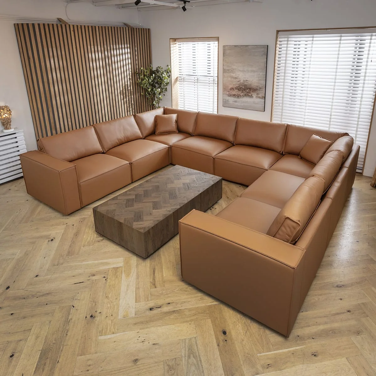 Rupert Leather Left-Hand Armed Modular Sofa Section Tuscan 110x98cm – image 7