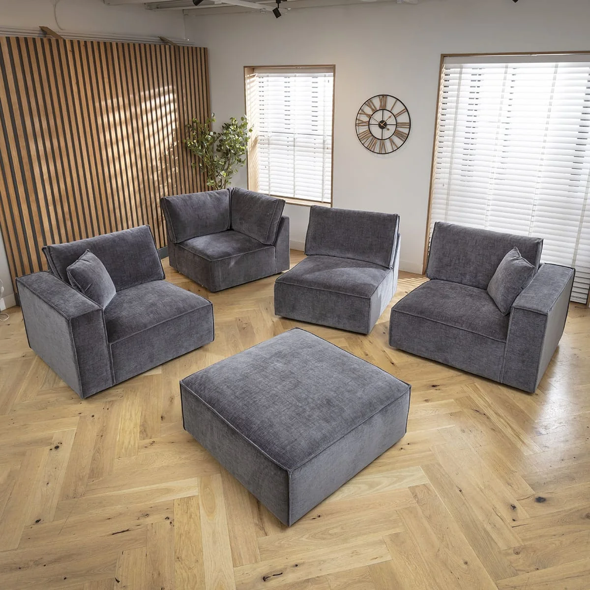 Rupert Left-Hand Armed Modular Sofa Section Storm 110x98cm – image 4