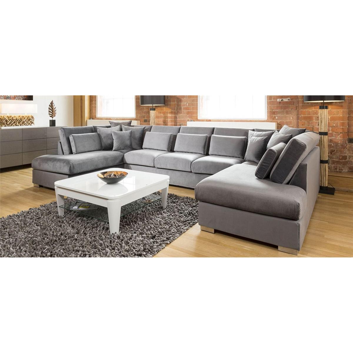 Quatropi Ohio Luxury Extra Large U Shape Corner Sofa Velvet Fabric 81 – image 2