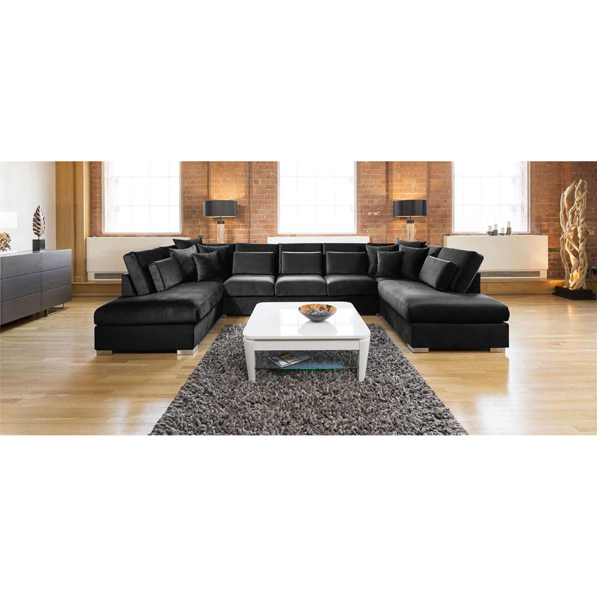 Quatropi Ohio Luxury Extra Large U Shape Corner Sofa Velvet Fabric 81 – image 4