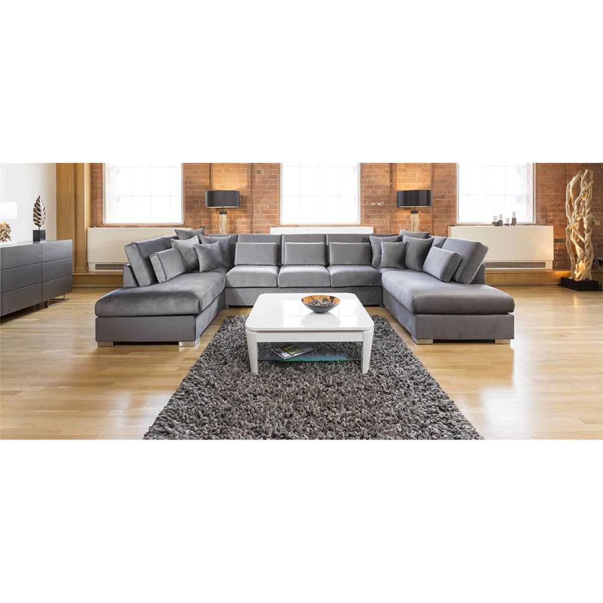 Quatropi Ohio Luxury Extra Large U Shape Corner Sofa Velvet Fabric 81 – image 7
