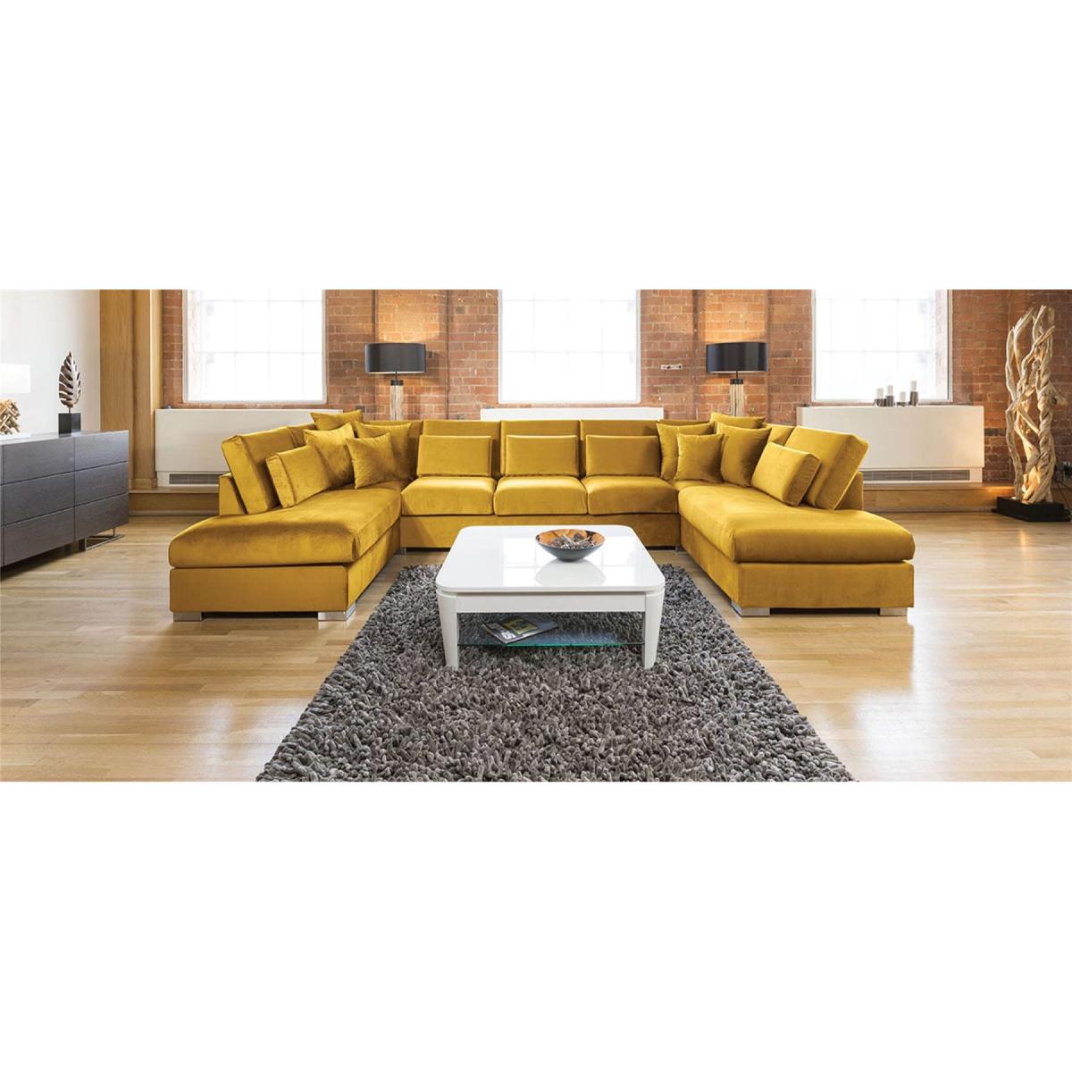 Quatropi Ohio Luxury Extra Large U Shape Corner Sofa Velvet Fabric 81 – image 8