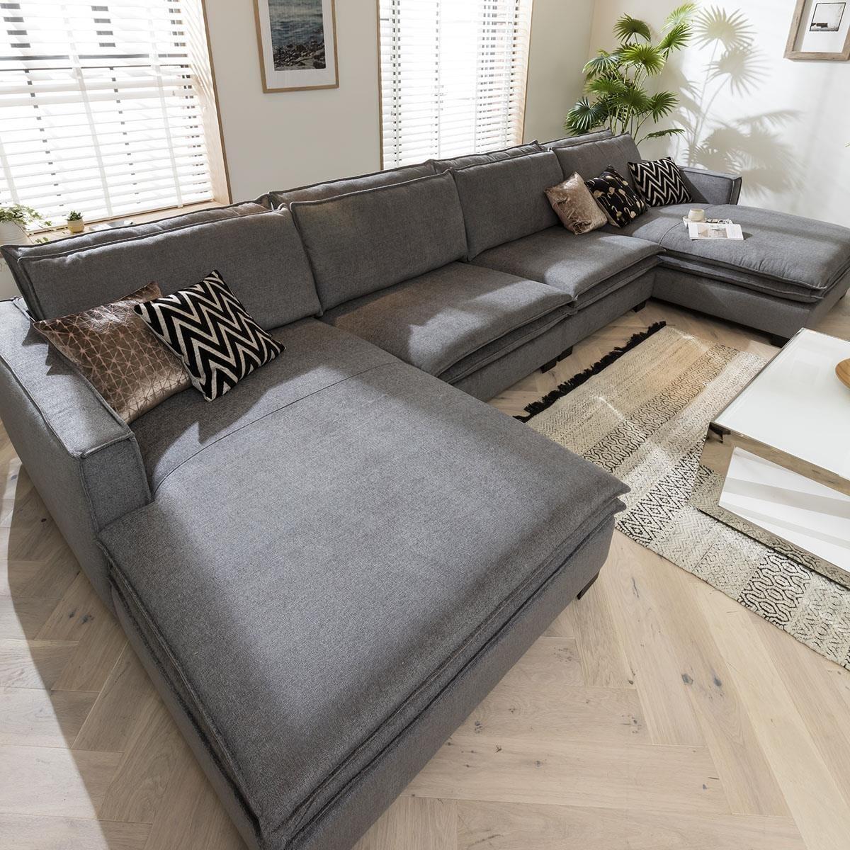 Quatropi Large 4 Seater Modular Sofa - Double Chaise End, Kyle 410x200cm