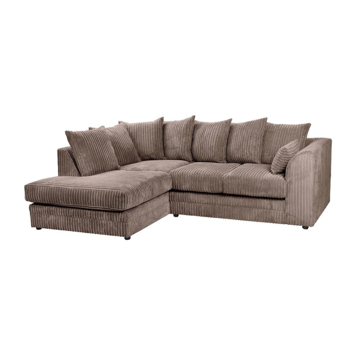 Hannah Jumbo Cord 4-Seater Corner Sofa - Chocolate / Left-hand
