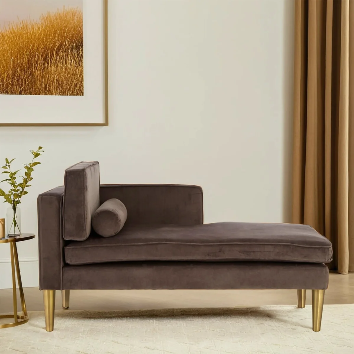 Louxor Grey Velvet Left Hand Chaise Longue - Grey – image 2