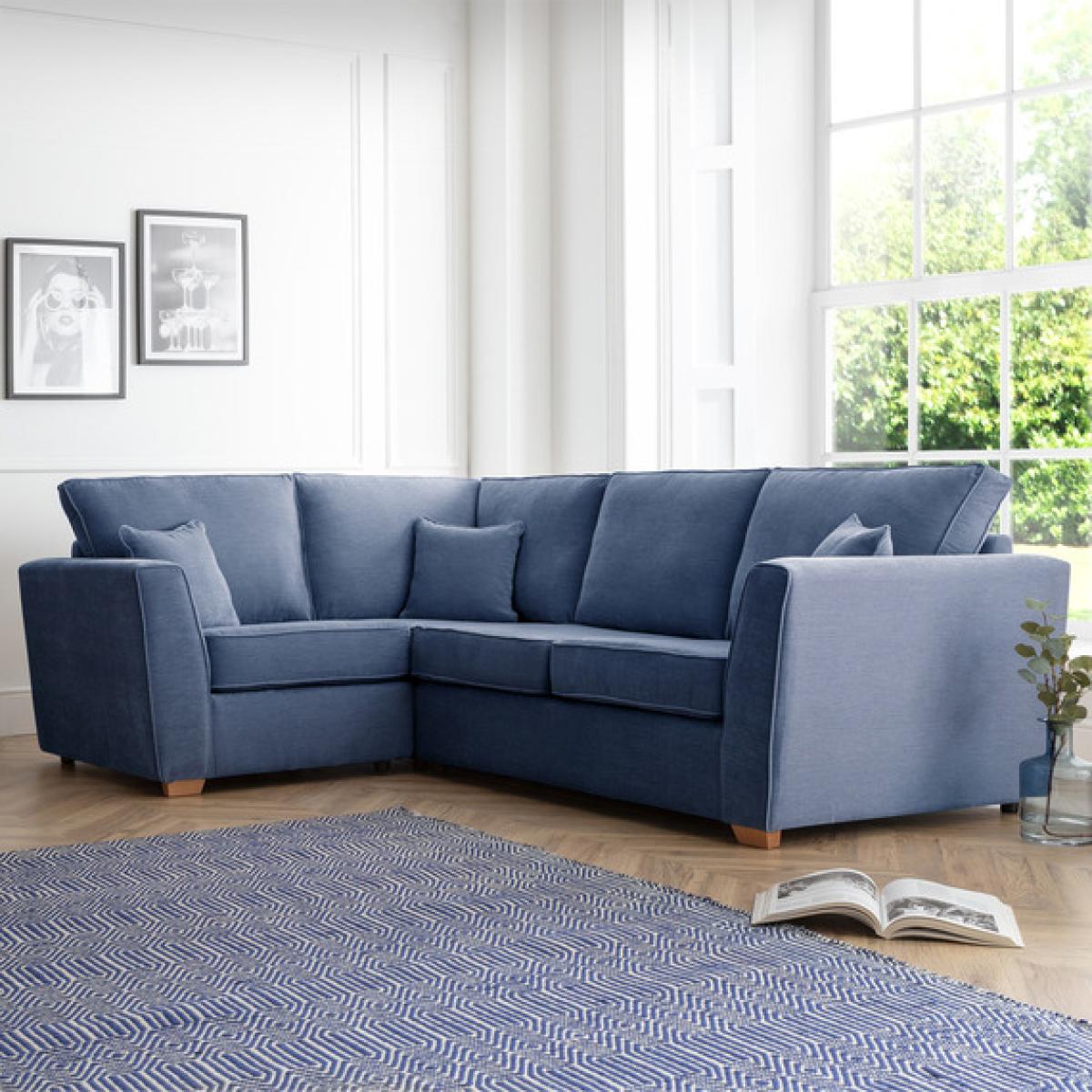 The Grace Left Hand Facing Corner Sofa - Navy
