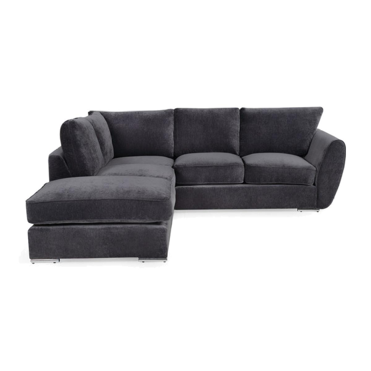 Galaxy Chenille Left Hand Facing Corner Sofa - Dark Grey