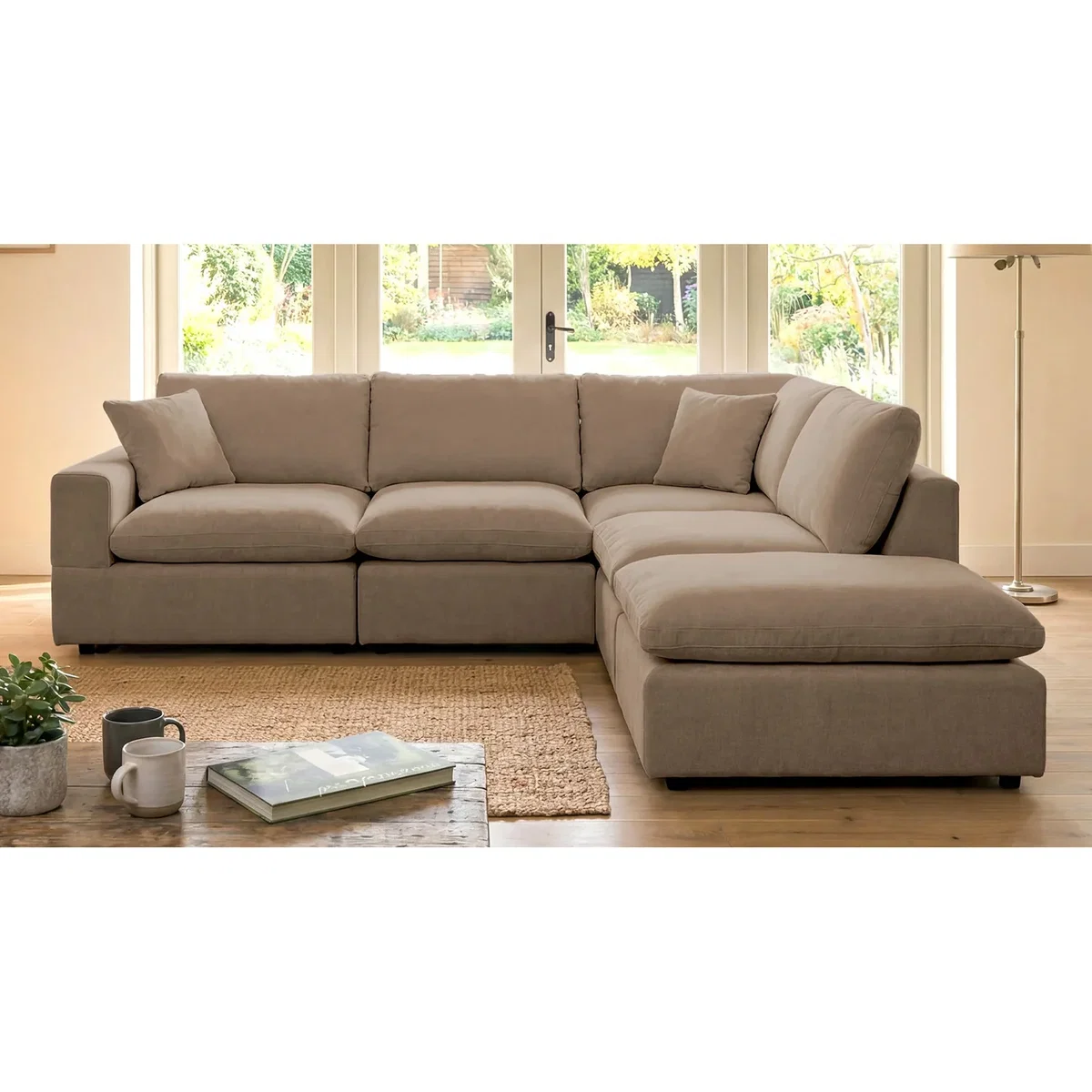 Cotleigh Reversible 5-Piece Modular Corner Sofa - Light Brown – image 2