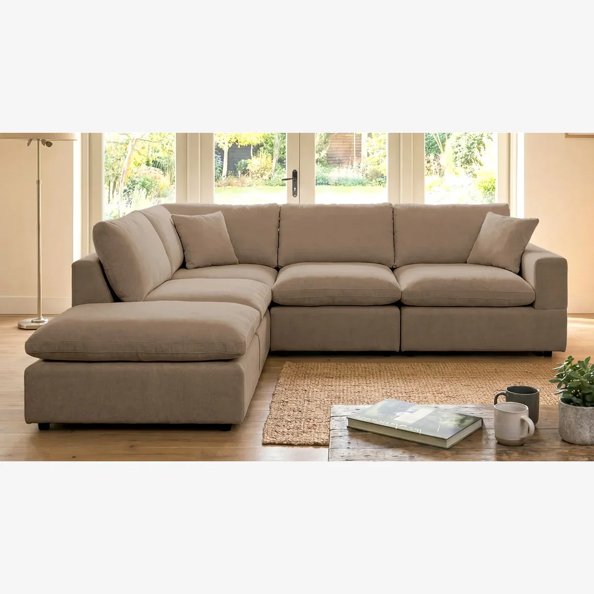 Cotleigh Reversible 5-Piece Modular Corner Sofa - Light Brown – image 1