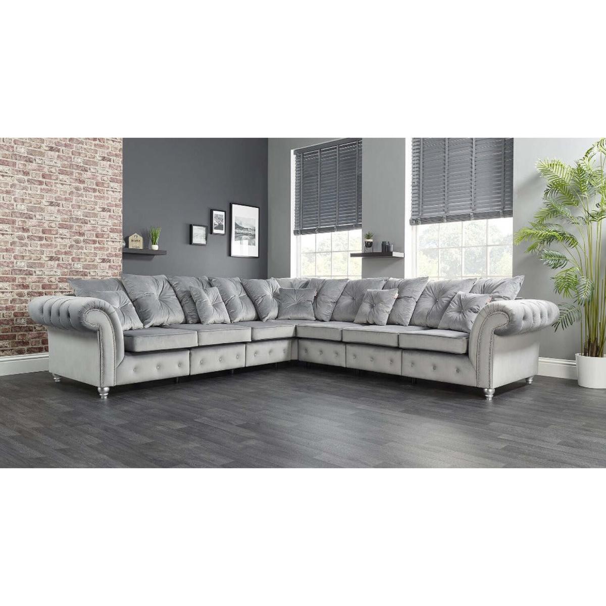 Kensington Corner Sofa 3 and 3 Seater - Light Grey – image 2