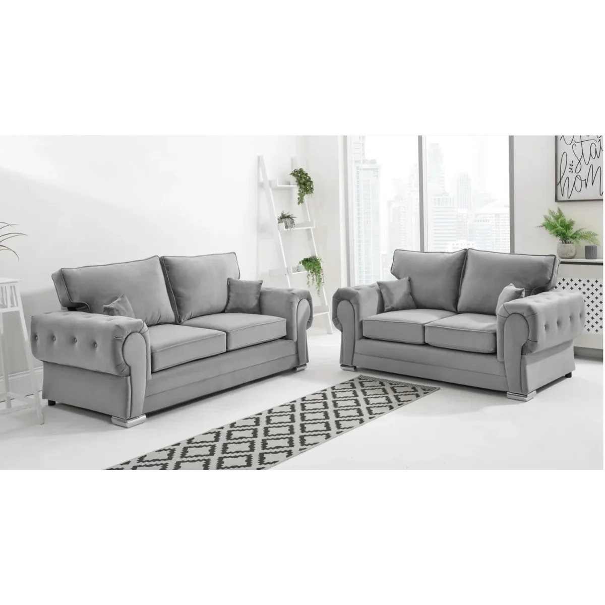 VERONA Plush Fabric 2 Corner 2 (2C2) Scatter Back Sofa – image 12