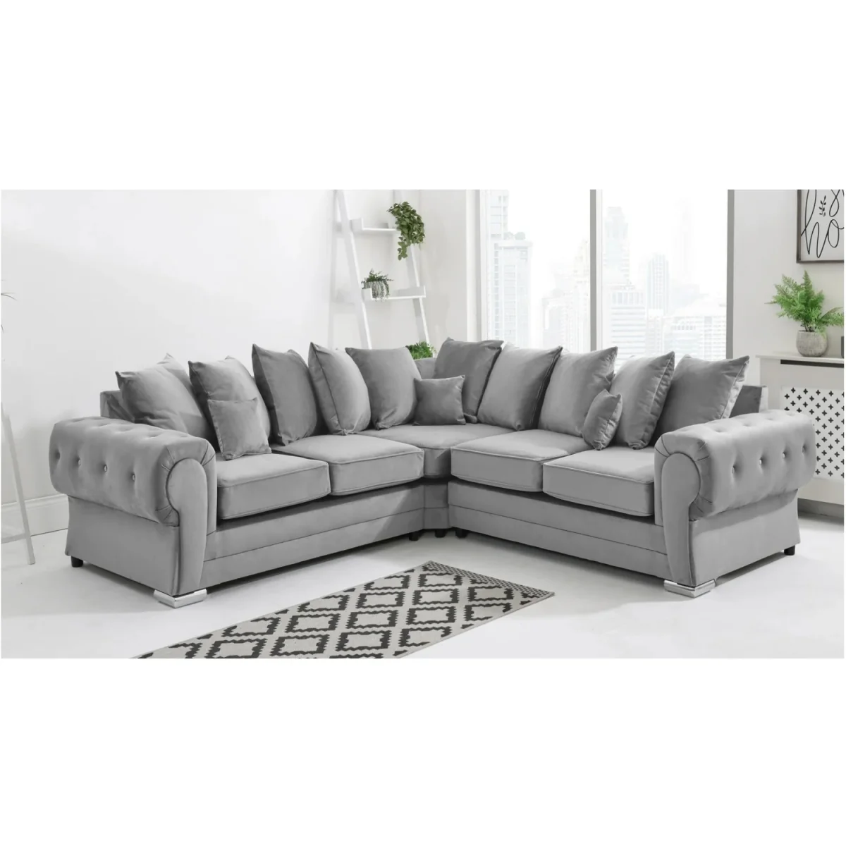VERONA Plush Fabric 2 Corner 2 (2C2) Scatter Back Sofa – image 14