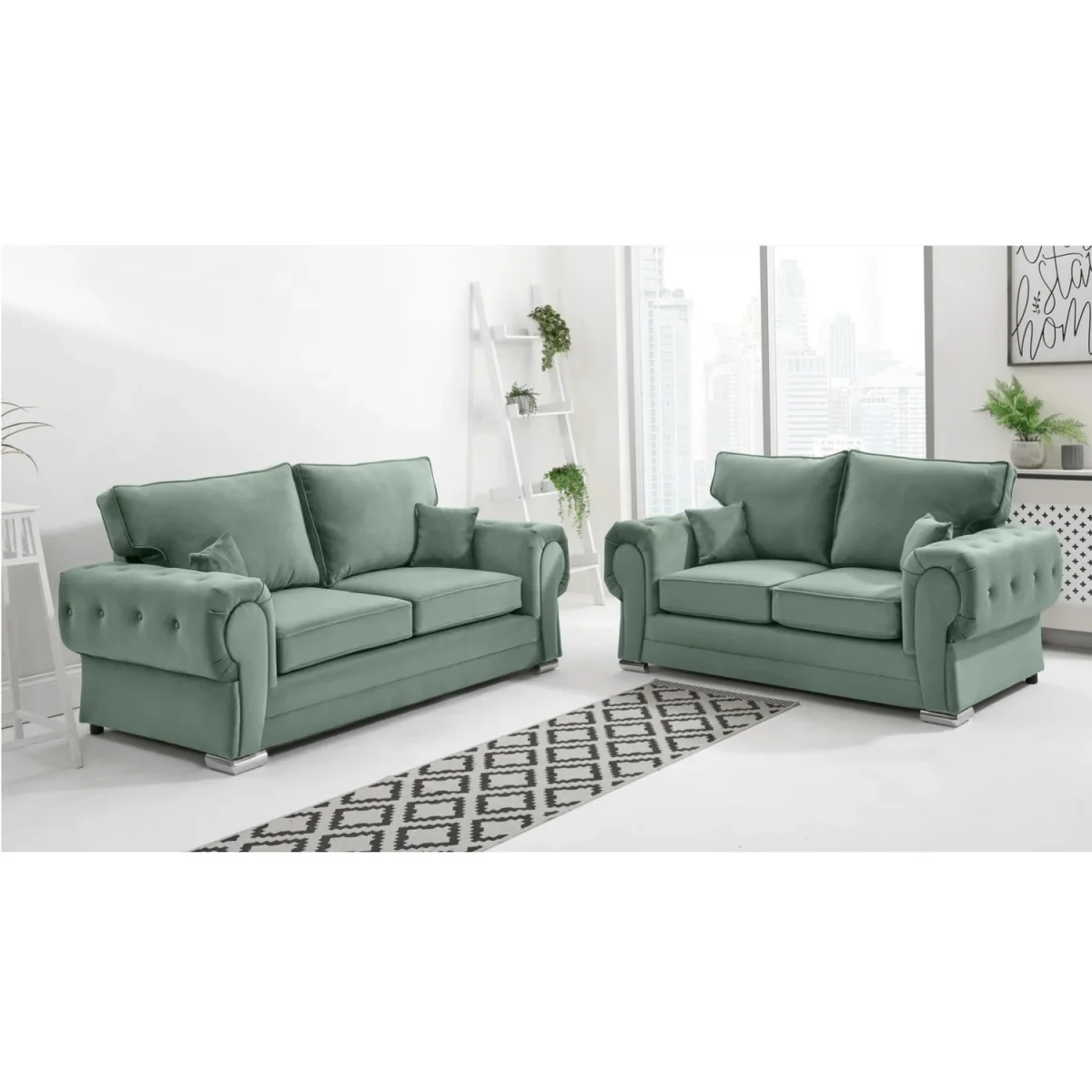 VERONA Plush Fabric 2 Corner 2 (2C2) Scatter Back Sofa – image 4