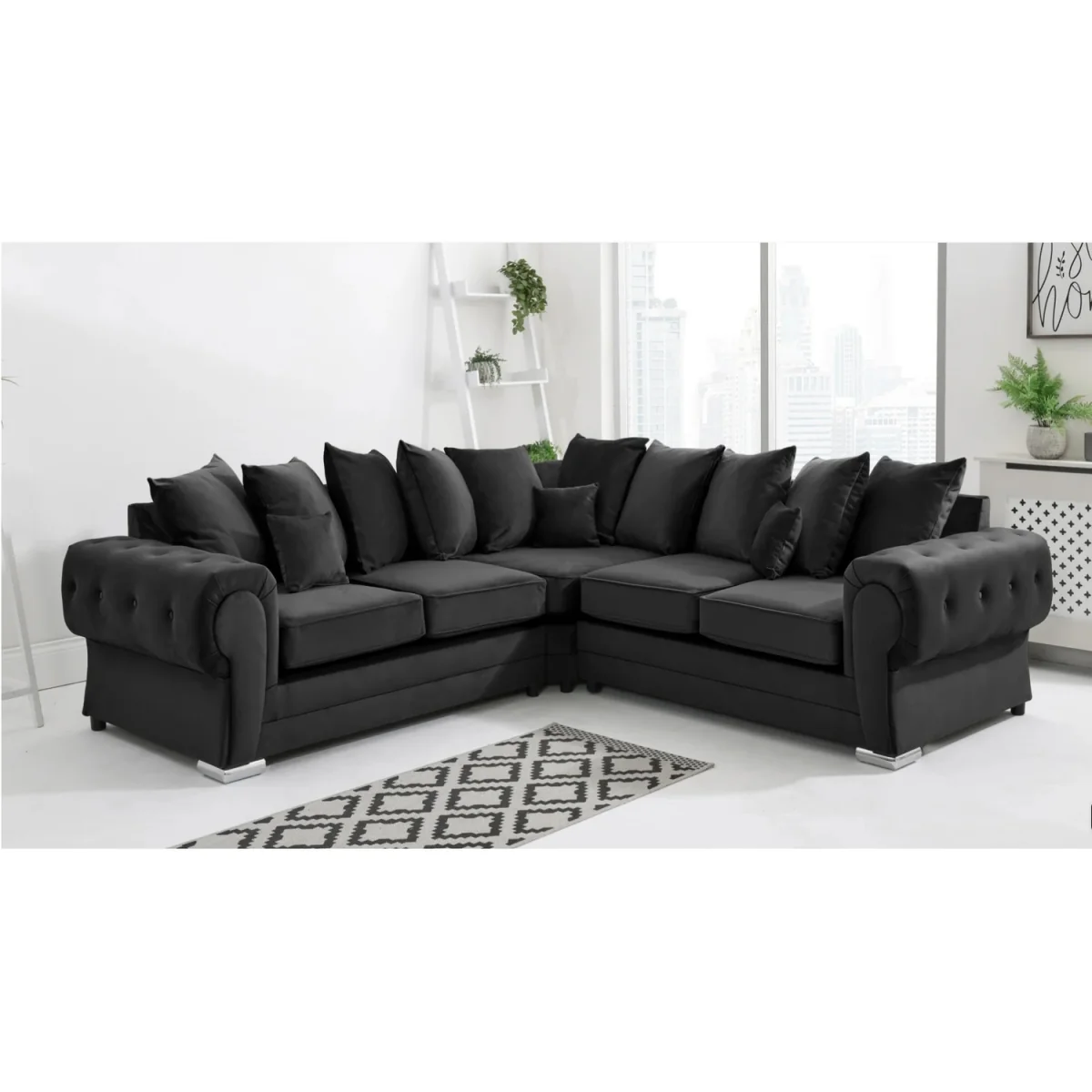 VERONA Plush Fabric 2 Corner 2 (2C2) Scatter Back Sofa – image 7