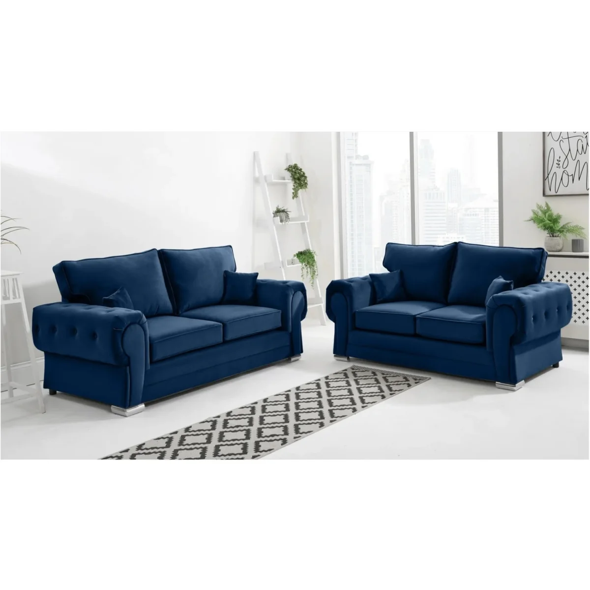 VERONA Plush Fabric 2 Corner 2 (2C2) Scatter Back Sofa – image 9