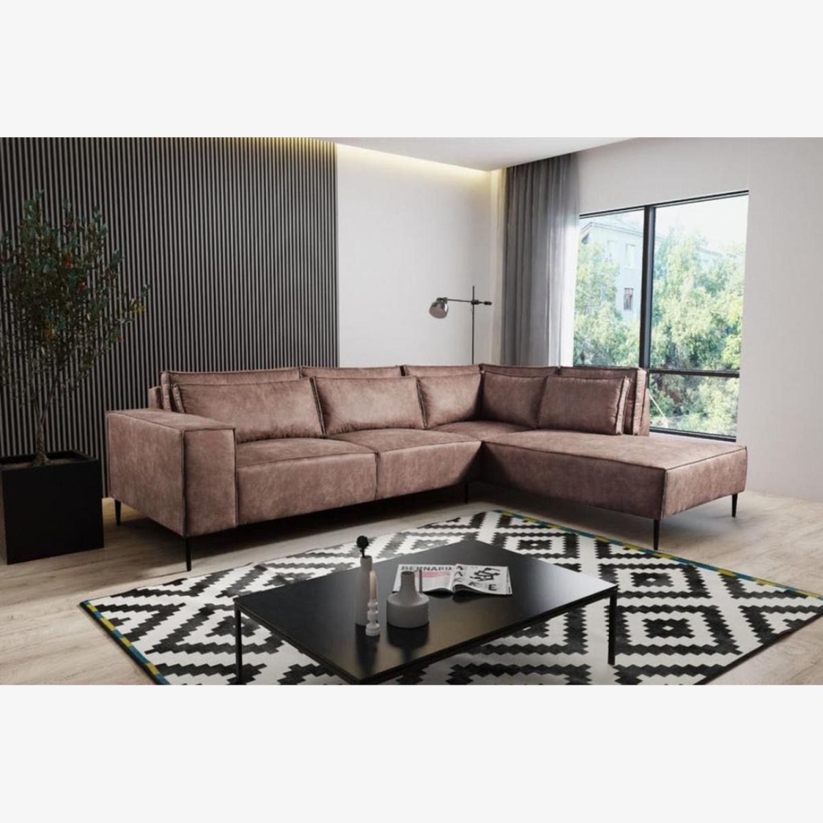 Silet Corner RHF Sofa - Brown