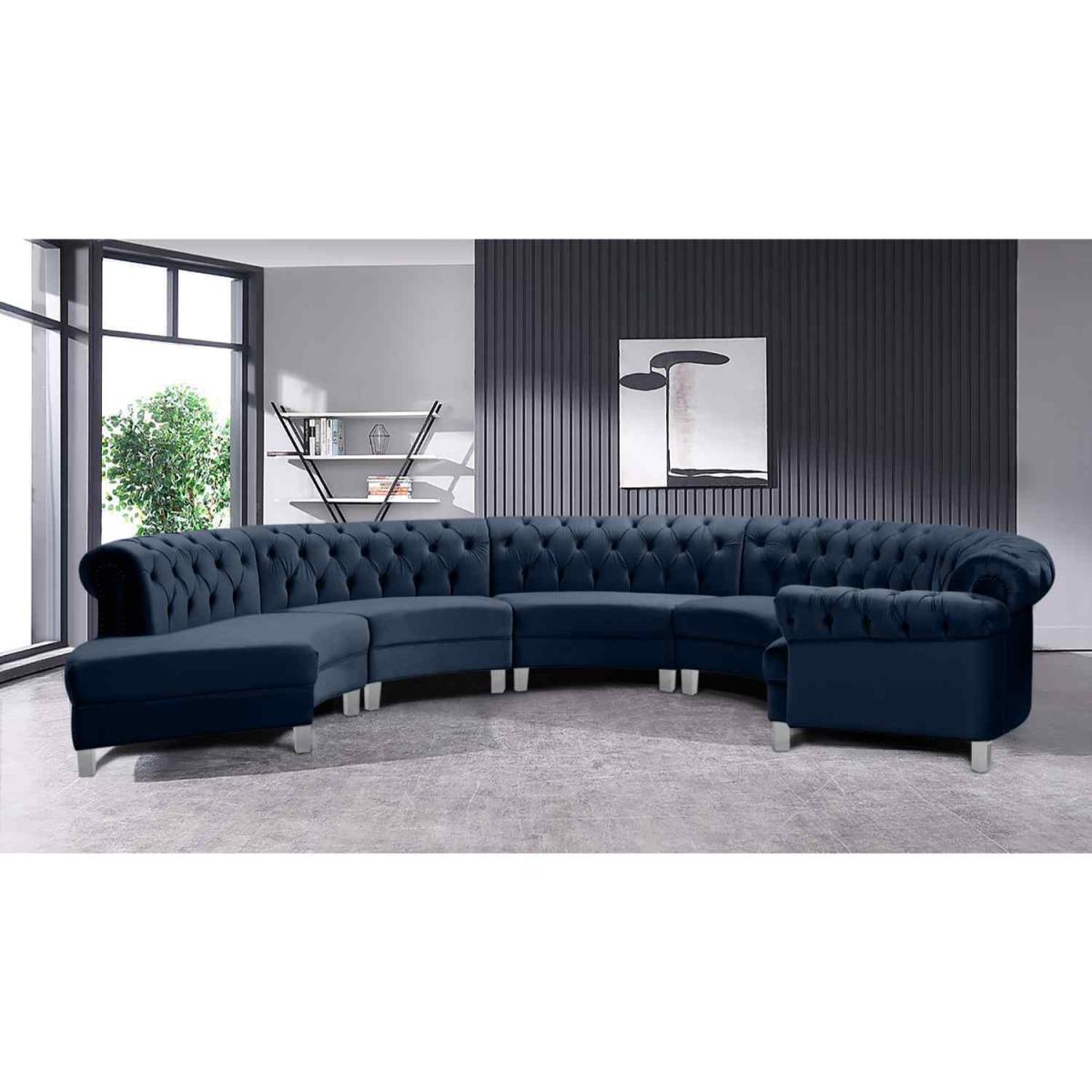 Lynda Chesterfield Large Sofa Velour Fabric with Fabric Buttons - Cosmic – image 11