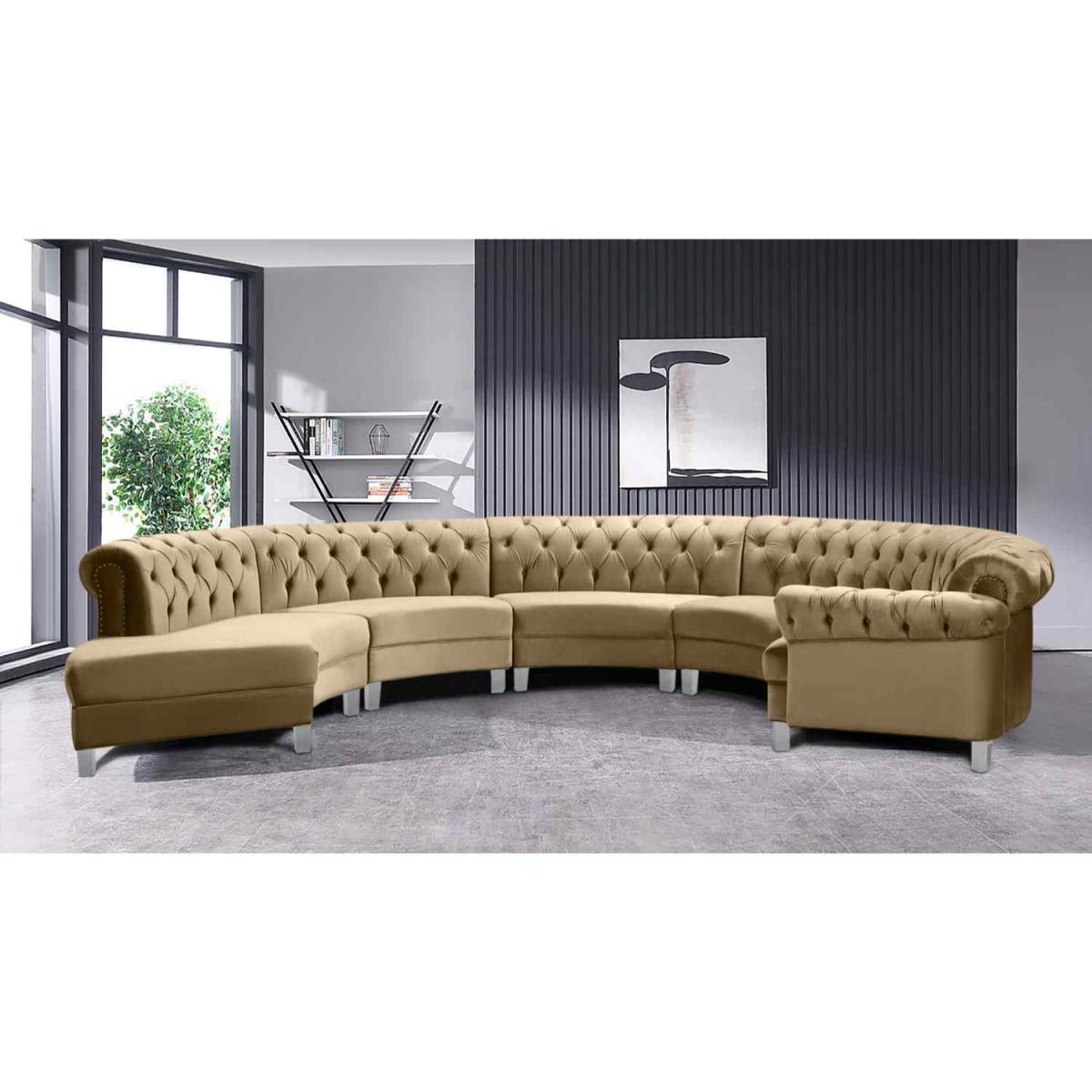 Lynda Chesterfield Large Sofa Velour Fabric with Fabric Buttons - Cosmic – image 12