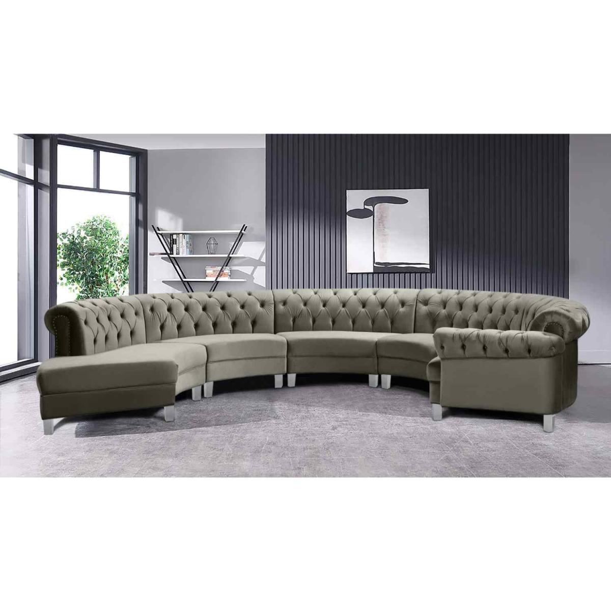 Lynda Chesterfield Large Sofa Velour Fabric with Fabric Buttons - Cosmic – image 13