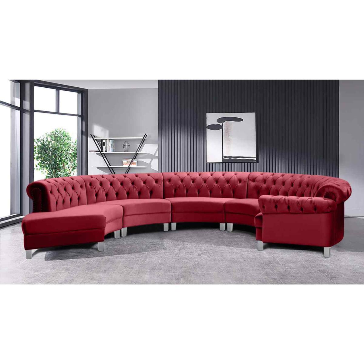 Lynda Chesterfield Large Sofa Velour Fabric with Fabric Buttons - Cosmic – image 14