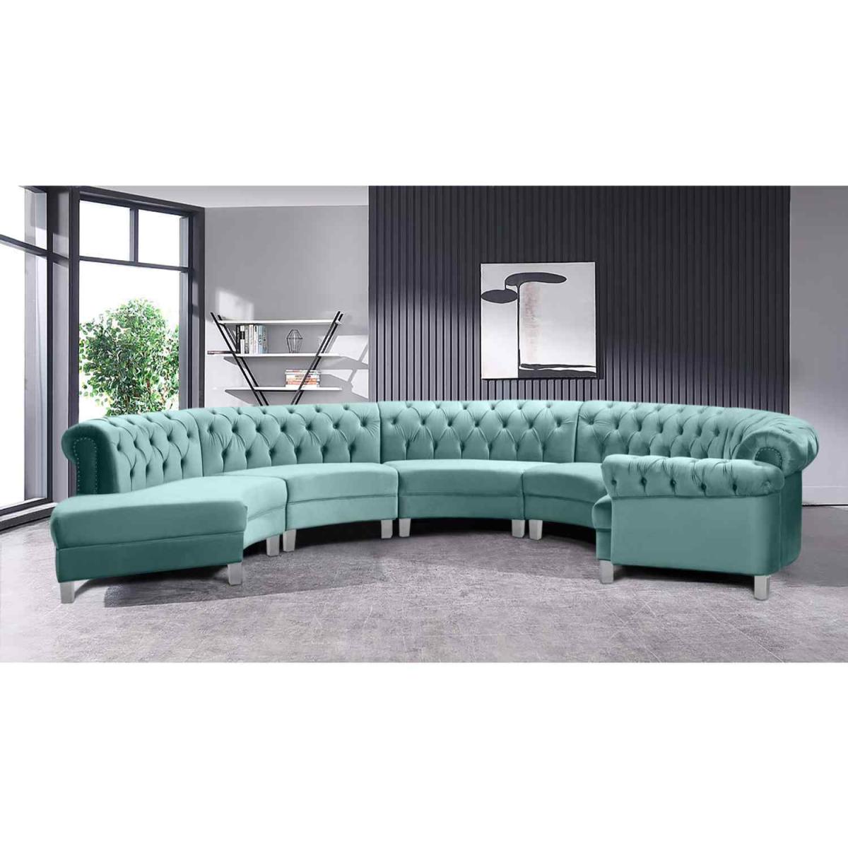 Lynda Chesterfield Large Sofa Velour Fabric with Fabric Buttons - Cosmic – image 15