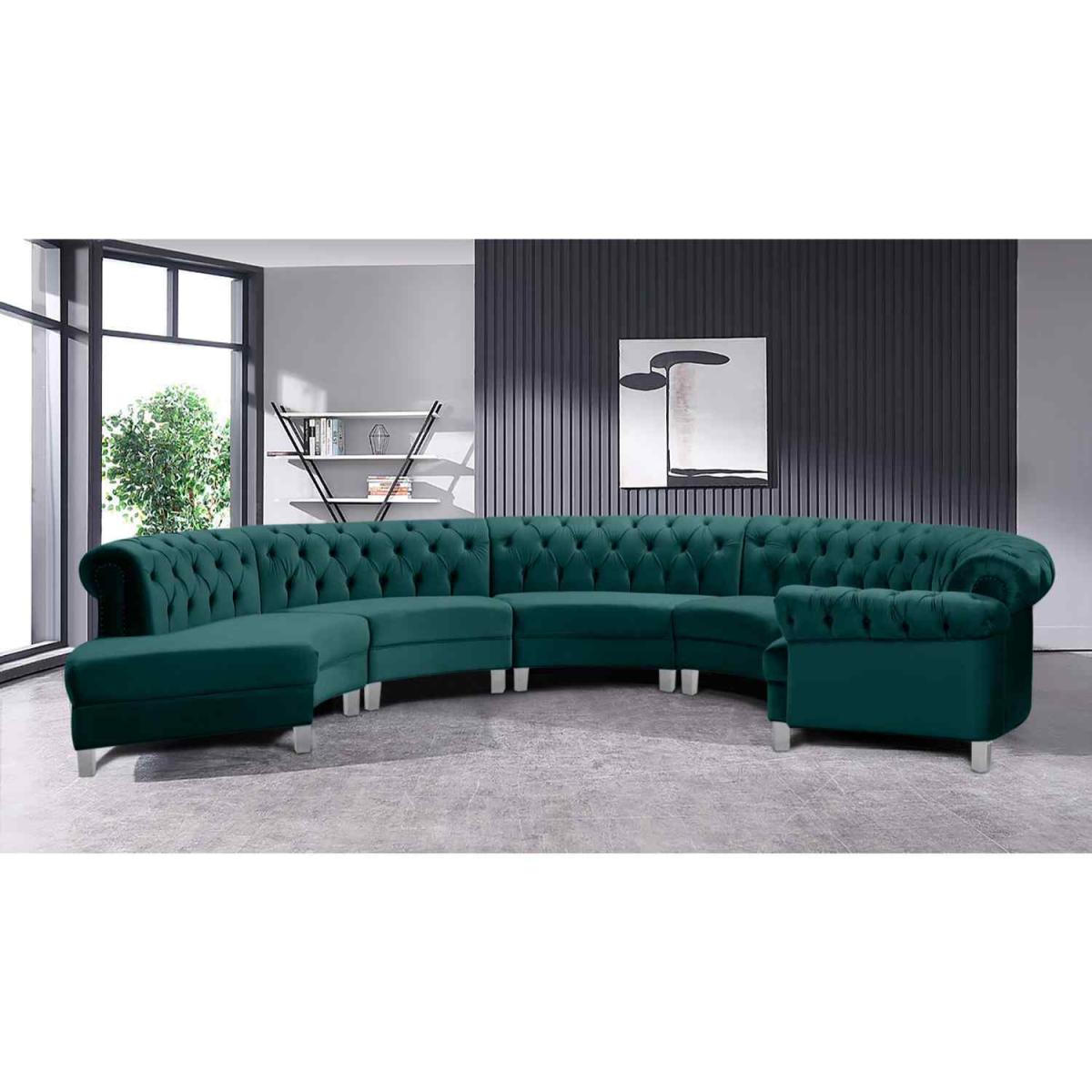Lynda Chesterfield Large Sofa Velour Fabric with Fabric Buttons - Cosmic – image 6