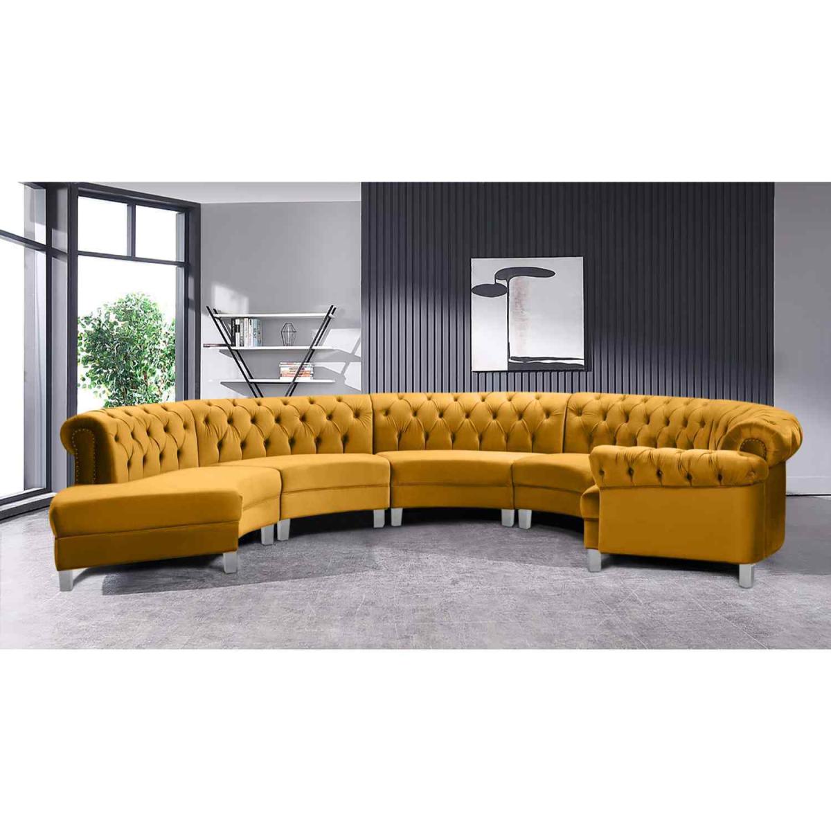 Lynda Chesterfield Large Sofa Velour Fabric with Fabric Buttons - Cosmic – image 7