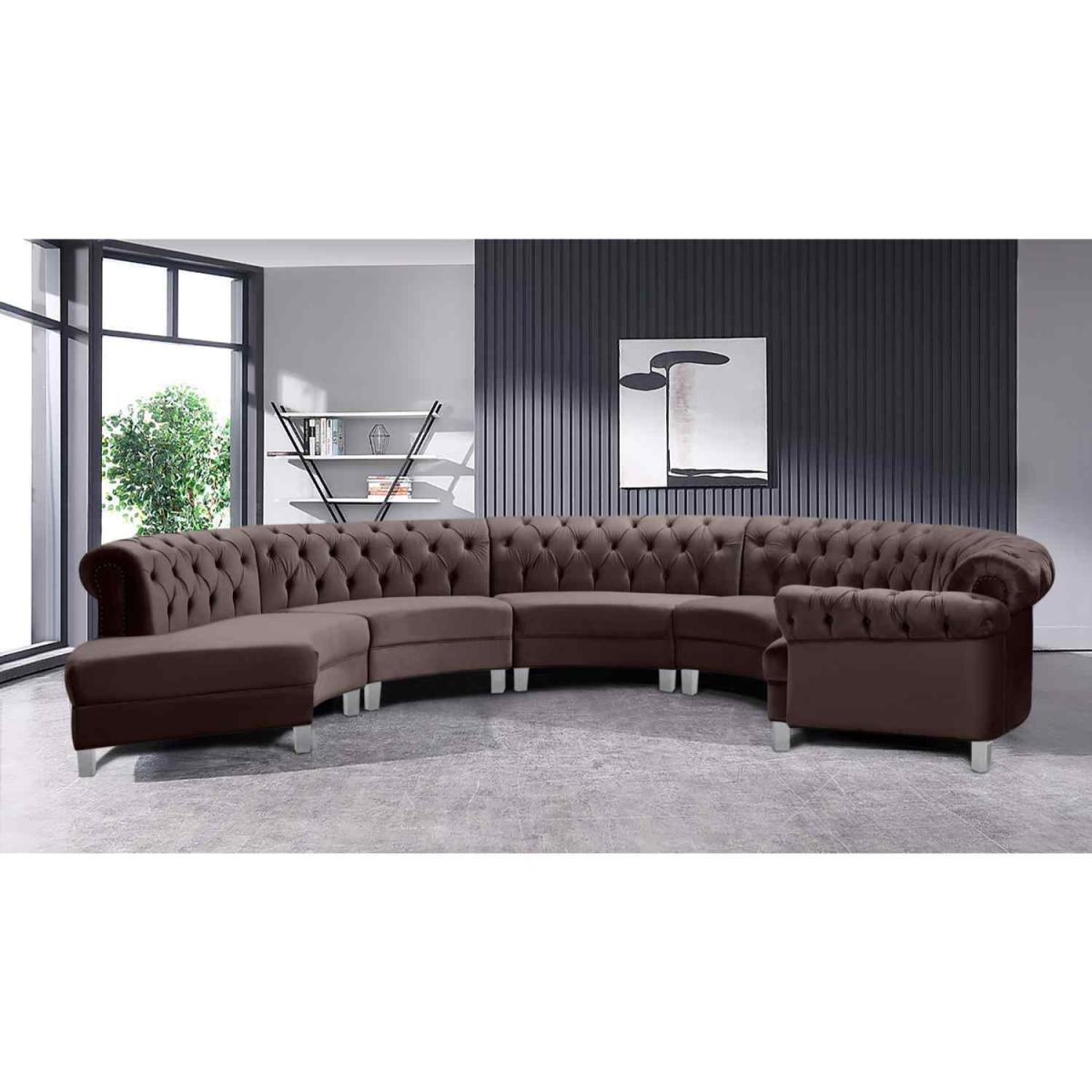 Lynda Chesterfield Large Sofa Velour Fabric with Fabric Buttons - Cosmic – image 10