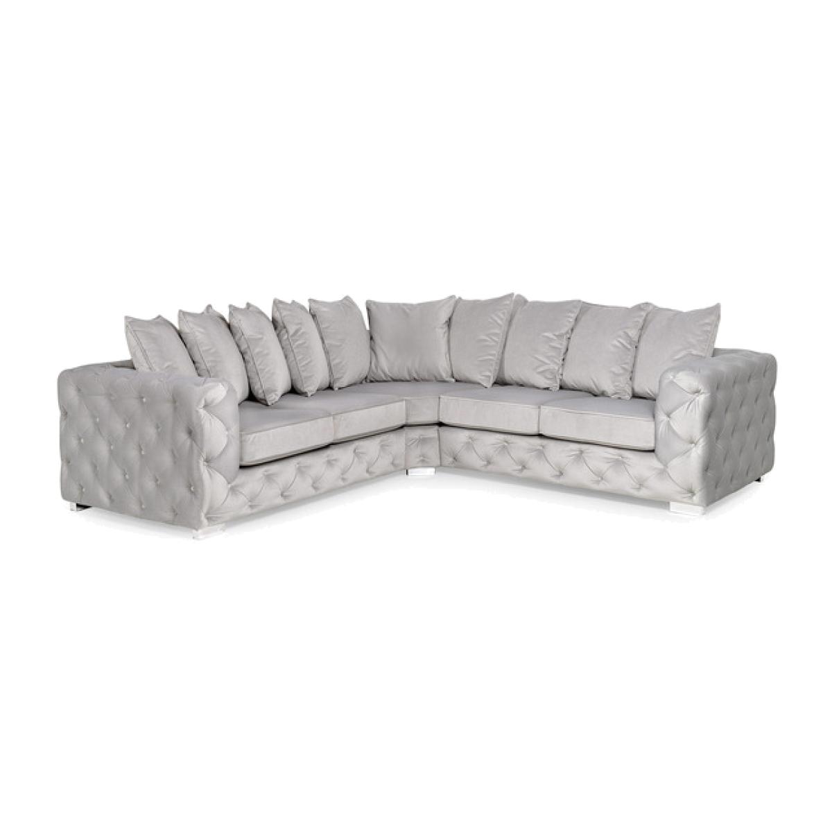 Anasty Plush 2c2 Corner Sofa - Silver